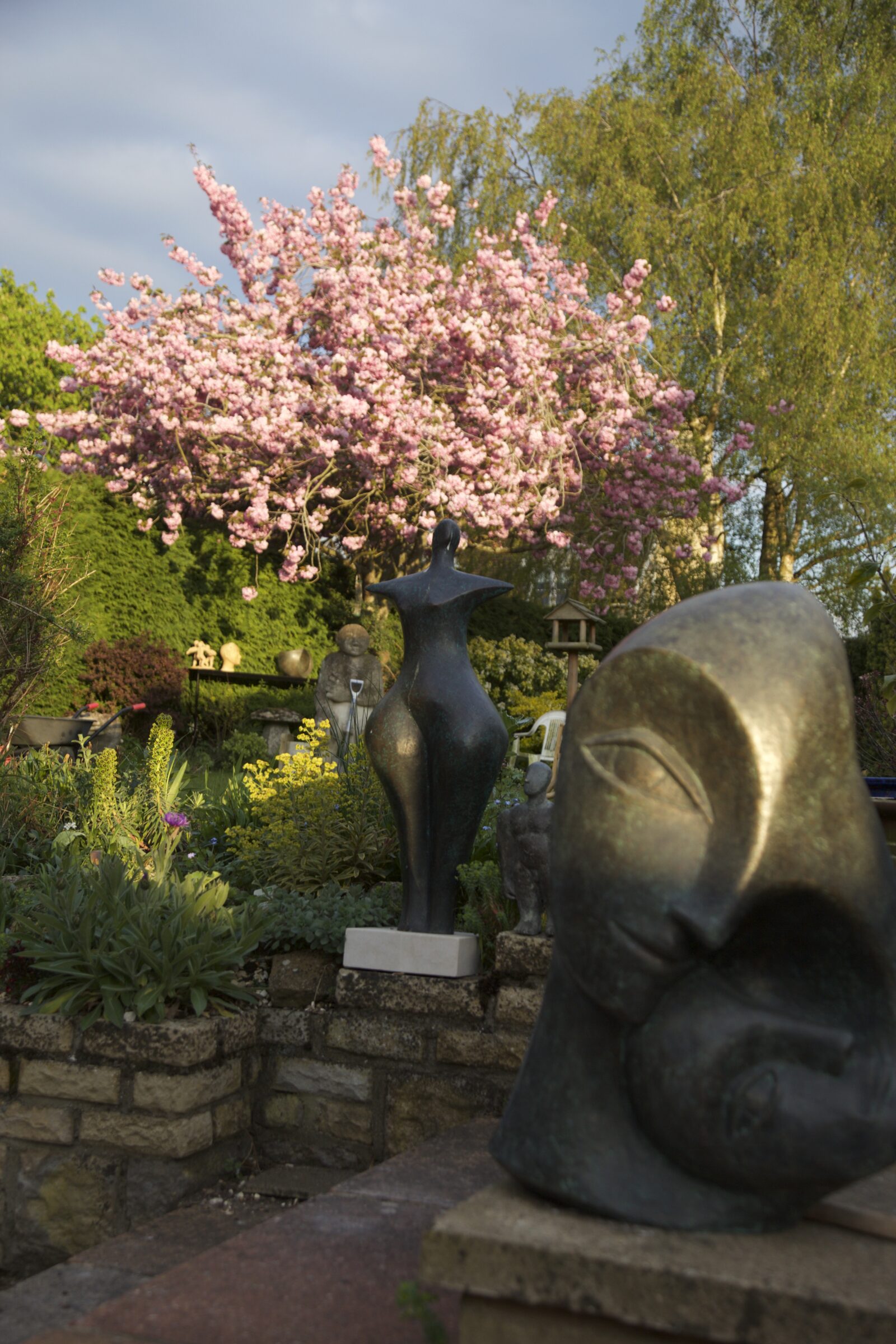 Mother and Child 2 and First Woman Open Studio May 2015 OAW contemporary sculpture garden in the open studio OAW 2016 near Oxford