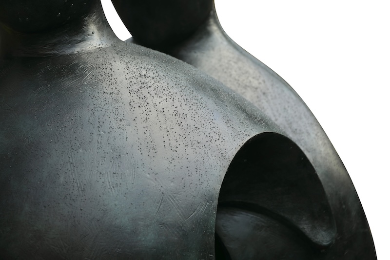 Walking Forwards Bronze Resin Sculpture Close-Up