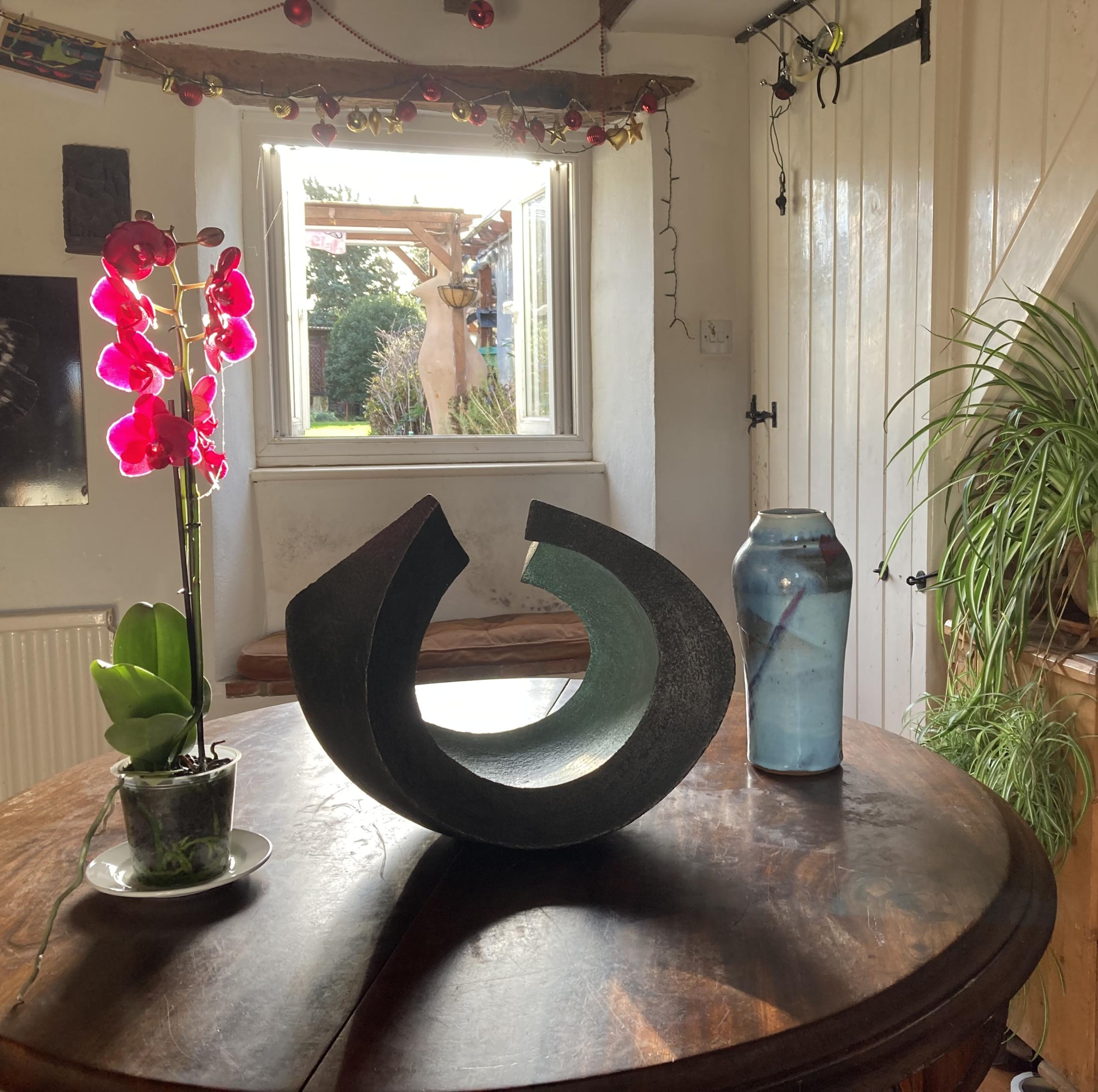 Abstract bronze sculpture