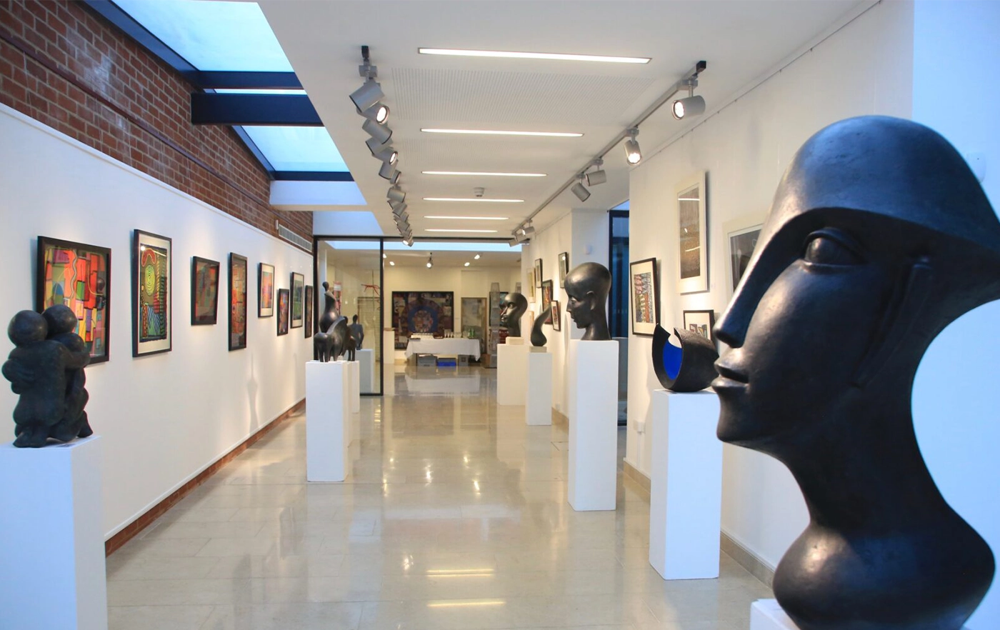 Bronze sculptures at exhibition