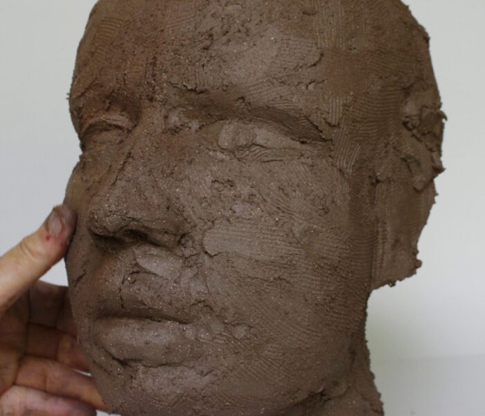 0122_35r) building up CHEEK BONE, view across nose